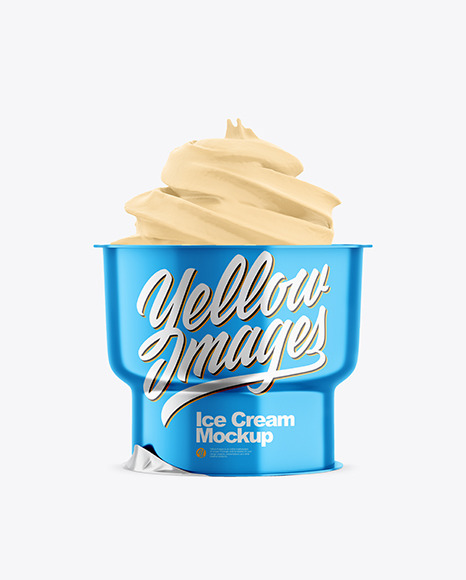 Download Metallic Ice Cream Cup Mockup In Cup Bowl Mockups On Yellow Images Object Mockups