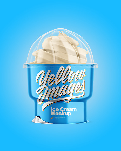 Download Metallic Ice Cream Cup Mockup In Cup Bowl Mockups On Yellow Images Object Mockups