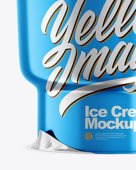 Download Metallic Ice Cream Cup Mockup In Cup Bowl Mockups On Yellow Images Object Mockups PSD Mockup Templates