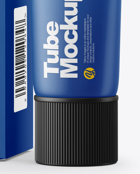 Download Matte Cosmetic Tube Paper Box Mockup In Tube Mockups On Yellow Images Object Mockups