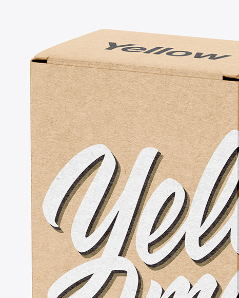 Kraft Paper Box Mockup PSD #2