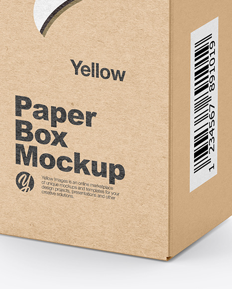 Download Kraft Paper Box Mockup In Box Mockups On Yellow Images Object Mockups