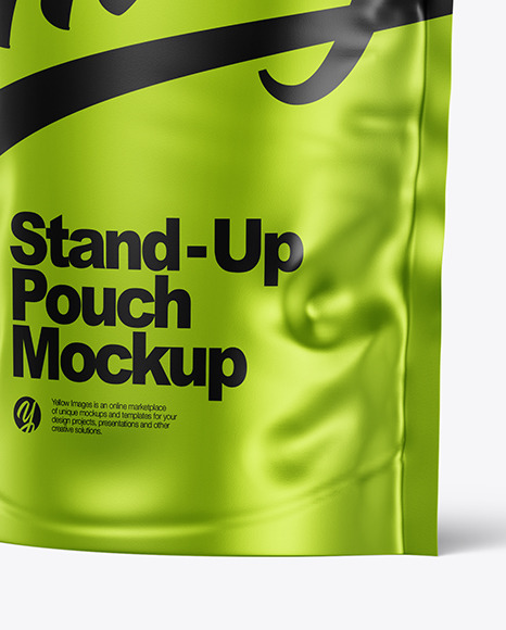 Metallic Stand Up Pouch Mockup PSD #1