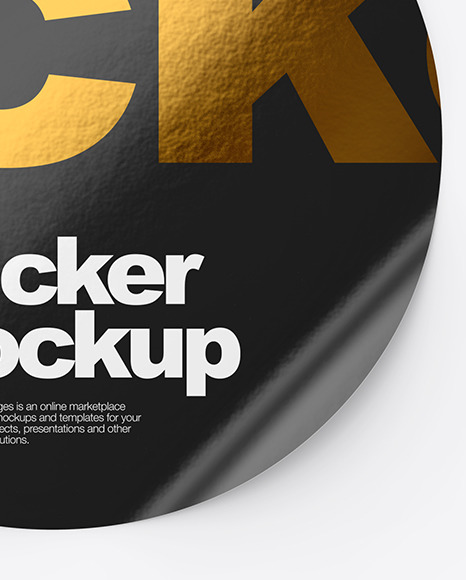 Matte Round Sticker Mockup PSD #3