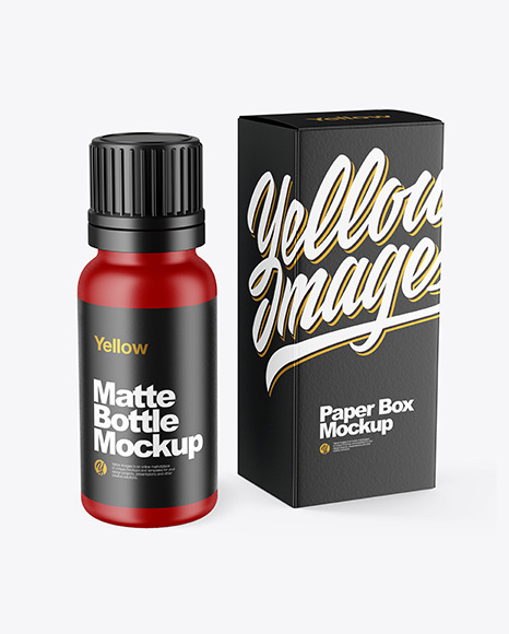 Download Dropper Bottle Matte Box Psd Mockup Yellowimages