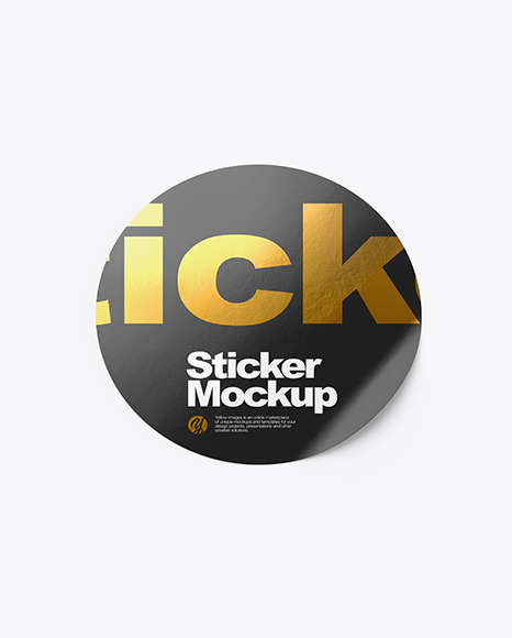 Matte Round Sticker Mockup PSD #2