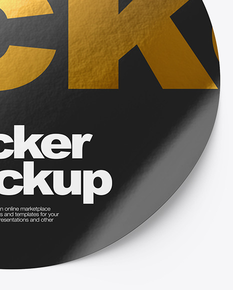 Matte Round Sticker Mockup PSD #3