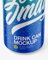 Matte Drink Can W/ Condensation Mockup