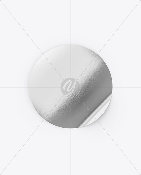 Download Metallic Round Sticker Mockup In Object Mockups On Yellow Images Object Mockups