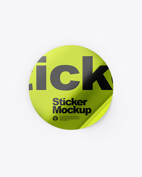 Download Metallic Round Sticker Mockup In Object Mockups On Yellow Images Object Mockups