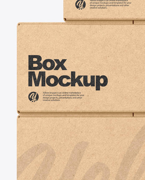 Kraft Boxes Mockup PSD #2