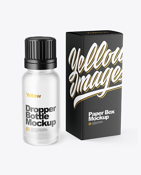 Download Glass Dropper Oil Bottle With Box Psd Mockup Yellowimages