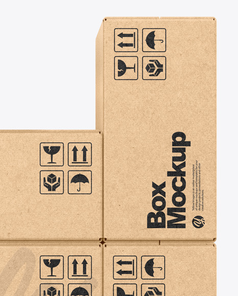 Kraft Boxes Mockup PSD #2