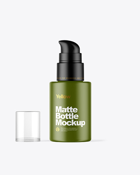 Matte Cosmetic Pump Bottle Mockup PSD #2