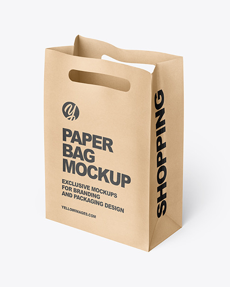 Download Kraft Paper Bag Mockup In Bag Sack Mockups On Yellow Images Object Mockups