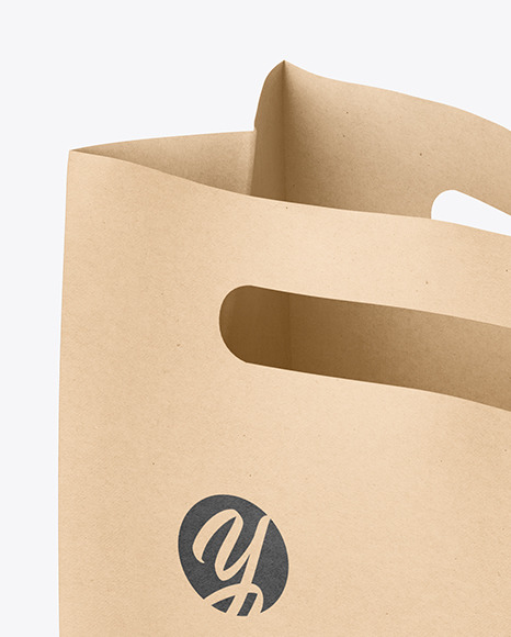 Download Kraft Paper Bag Mockup In Bag Sack Mockups On Yellow Images Object Mockups