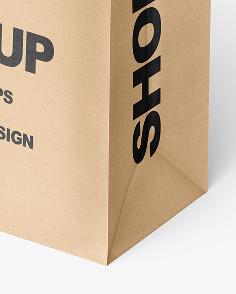 Kraft Paper Bag Mockup In Bag Sack Mockups On Yellow Images Object Mockups