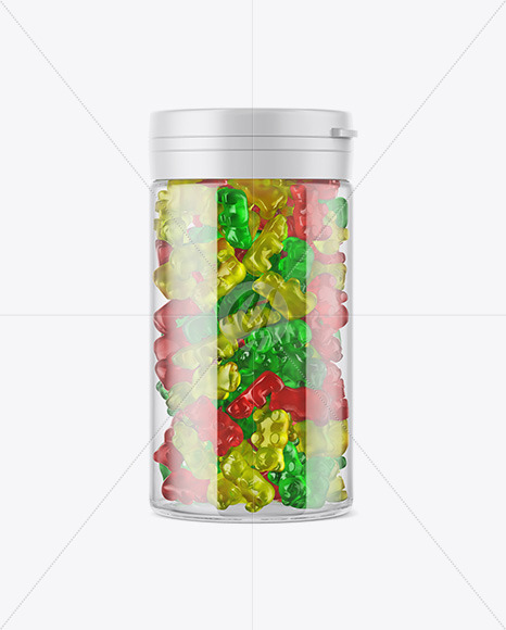 Gummy Bears Plastic Jar Mockup in Jar Mockups on Yellow ...