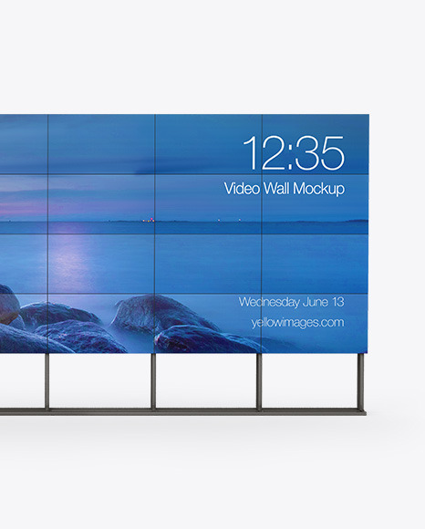 Download Wide Video Wall Mockup In Indoor Advertising Mockups On Yellow Images Object Mockups Yellowimages Mockups