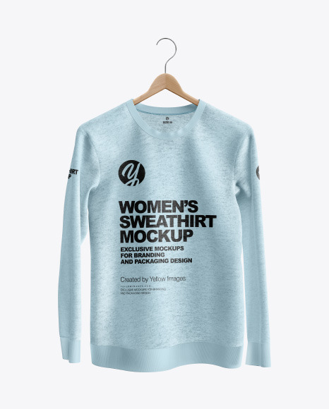 Download Heather Sweatshirt On Hanger Mockup Front View In Apparel Mockups On Yellow Images Object Mockups