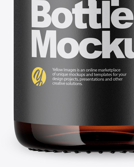 Amber Dropper Bottle Mockup PSD #1