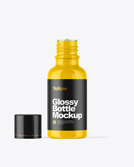 Download Glossy Dropper Bottle Mockup In Bottle Mockups On Yellow Images Object Mockups