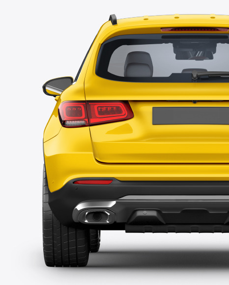 Download Compact Crossover SUV Mockup - Back View in Vehicle Mockups on Yellow Images Object Mockups