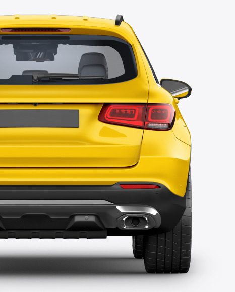 Download Compact Crossover Suv Mockup Back View In Vehicle Mockups On Yellow Images Object Mockups PSD Mockup Templates