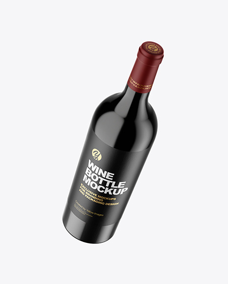 Black Glass Bottle Mockup PSD #2