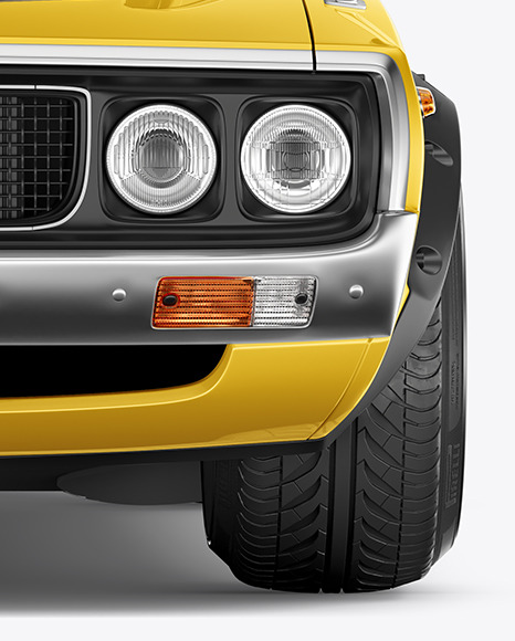 Download Retro Sport Car Mockup - Front View in Free Mockups on Yellow Images Object Mockups