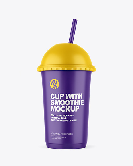 Matte Plastic Cup Mockup In Cup Bowl Mockups On Yellow Images Object Mockups