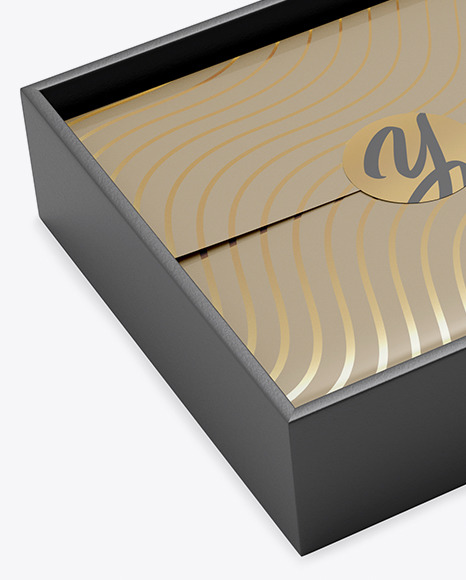 Opened Gift Box Mockup   Half Side View PSD #4