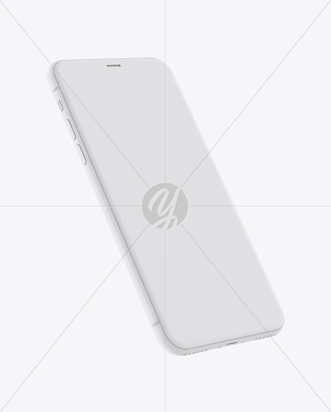 Iphone Xr Clay Isometric Floating Left Mockup In Device Mockups On Yellow Images Object Mockups