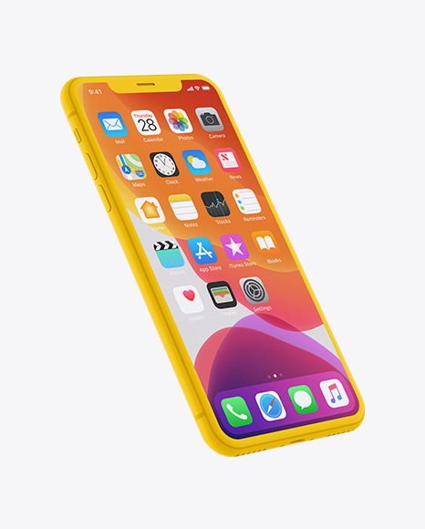 Download Iphone Xr Clay Mockup In Device Mockups On Yellow Images Object Mockups PSD Mockup Templates