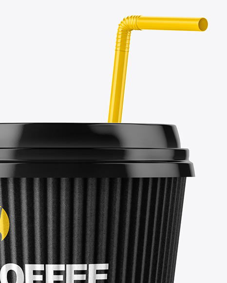 Download Coffee Cup With Straw Mockup In Cup Bowl Mockups On Yellow Images Object Mockups PSD Mockup Templates