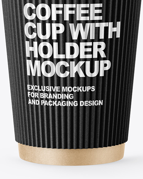 Kraft Coffee Cup with Straw Mockup PSD #1