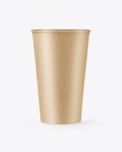 Kraft Coffee Cup with Straw Mockup PSD #7