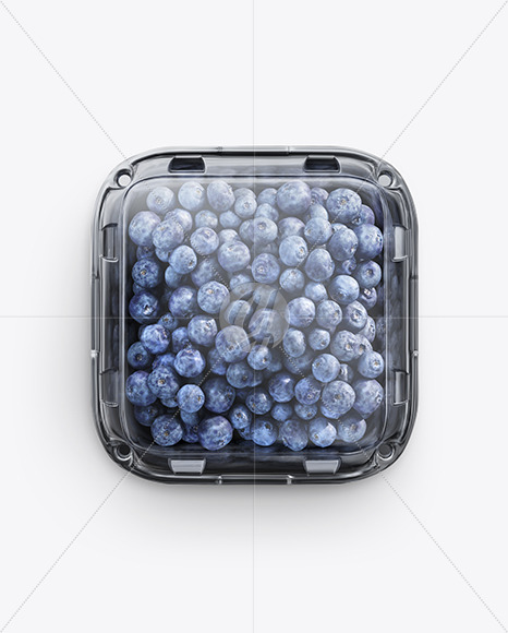 Download Container W Blueberry Mockup In Tray Platter Mockups On Yellow Images Object Mockups PSD Mockup Templates