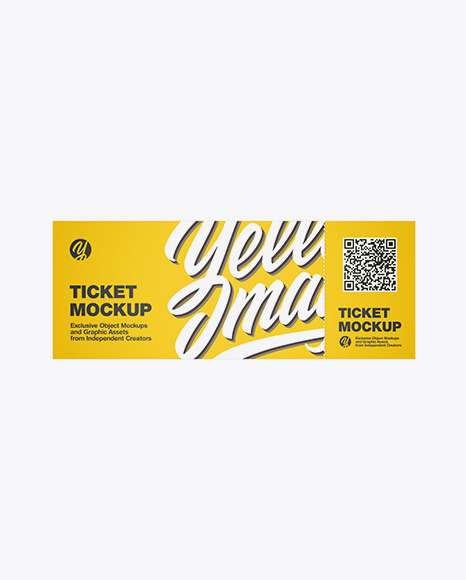 Download Ticket Mockup In Stationery Mockups On Yellow Images Object Mockups PSD Mockup Templates