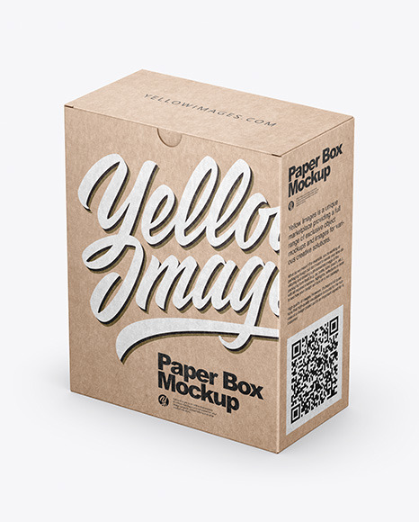 Download Kraft Box Mockup In Box Mockups On Yellow Images Object Mockups