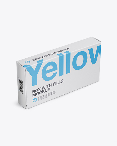 Download Matte Pills Box Mockup Halfside View High Angle Shot In Box Mockups On Yellow Images Object Mockups PSD Mockup Templates