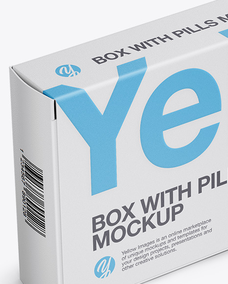 Download Matte Pills Box Mockup Halfside View High Angle Shot In Box Mockups On Yellow Images Object Mockups PSD Mockup Templates