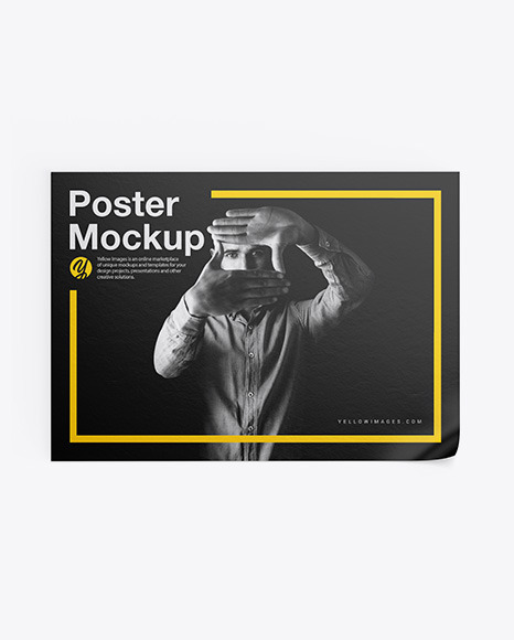 Download Textured Poster Mockup In Stationery Mockups On Yellow Images Object Mockups PSD Mockup Templates