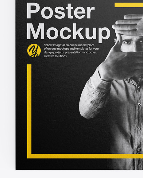 Download Textured Poster Mockup In Stationery Mockups On Yellow Images Object Mockups PSD Mockup Templates