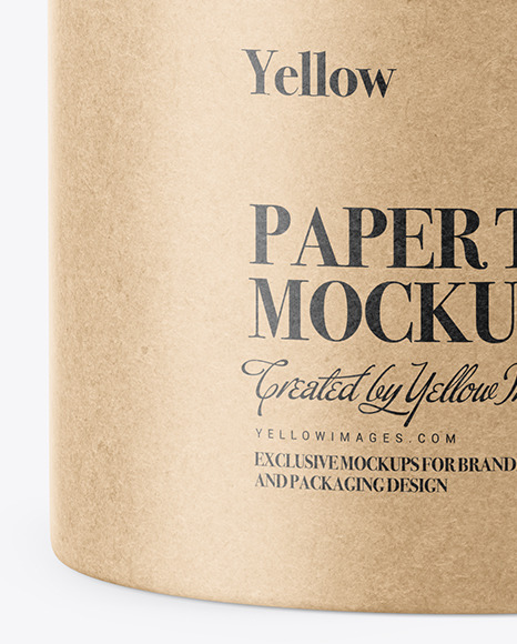 Download Kraft Paper Tube Mockup In Tube Mockups On Yellow Images Object Mockups PSD Mockup Templates