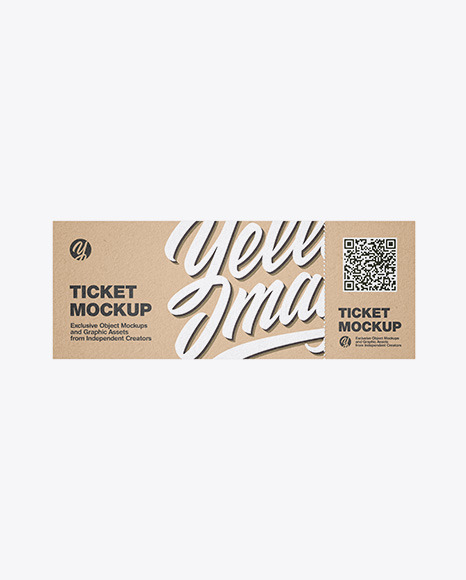 Download Kraft Ticket Mockup In Stationery Mockups On Yellow Images Object Mockups PSD Mockup Templates