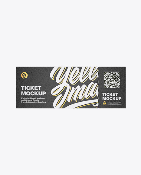 Download Kraft Ticket Mockup In Stationery Mockups On Yellow Images Object Mockups PSD Mockup Templates