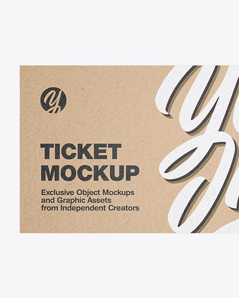 Download Kraft Ticket Mockup In Stationery Mockups On Yellow Images Object Mockups PSD Mockup Templates