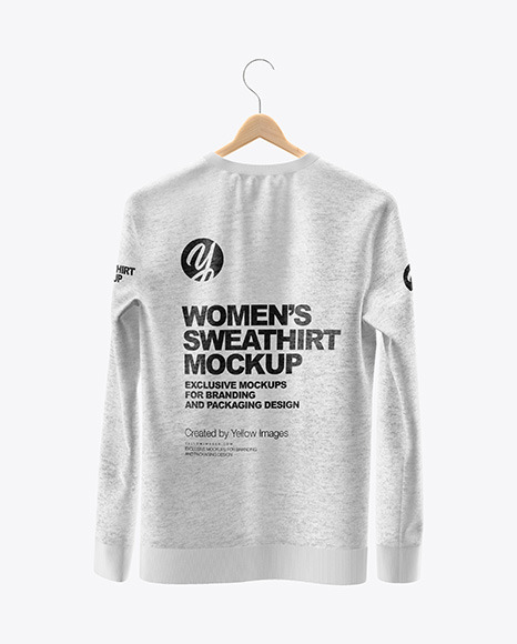 Download Heather Sweatshirt On Hanger Mockup Back View In Apparel Mockups On Yellow Images Object Mockups