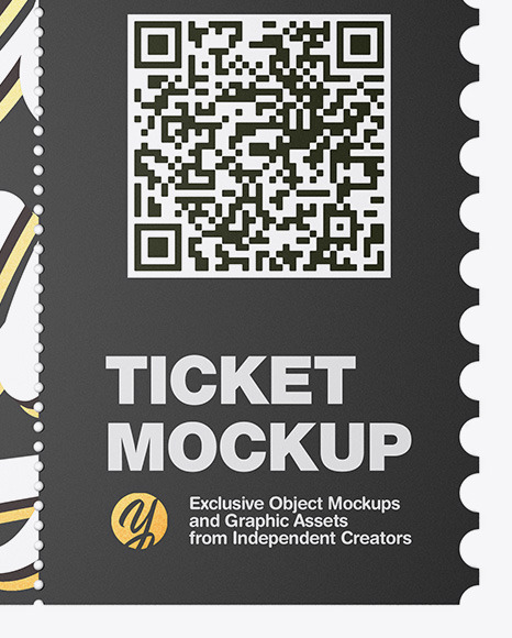 Download Ticket Mockup In Stationery Mockups On Yellow Images Object Mockups